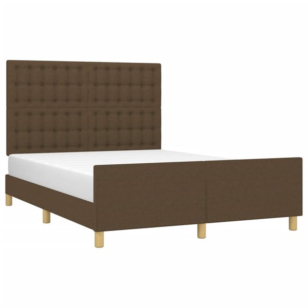 vidaXL Bed Frame without Mattress Dark Brown 140x200 cm Fabric