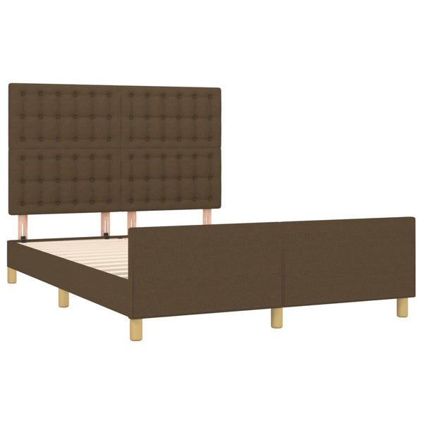 vidaXL Bed Frame without Mattress Dark Brown 140x200 cm Fabric