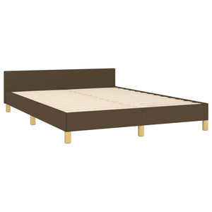 vidaXL Bed Frame without Mattress Dark Brown 140x200 cm Fabric