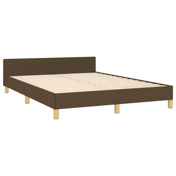 vidaXL Bed Frame without Mattress Dark Brown 140x200 cm Fabric