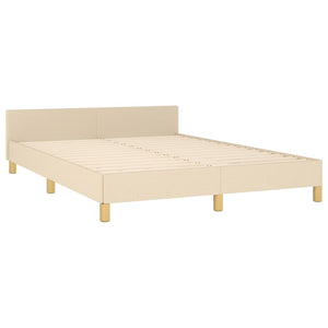 vidaXL Bed Frame without Mattress Cream 140x200 cm Fabric