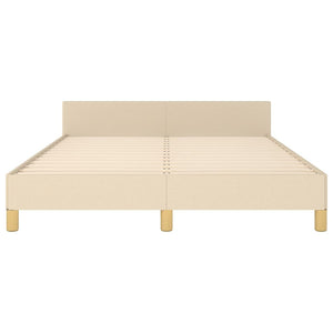 vidaXL Bed Frame without Mattress Cream 140x200 cm Fabric