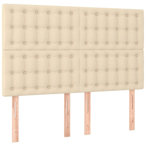 vidaXL Bed Frame without Mattress Cream 140x200 cm Fabric