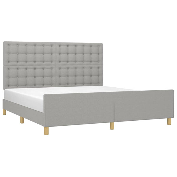 vidaXL Bed Frame without Mattress Light Gray 160x200 cm Fabric