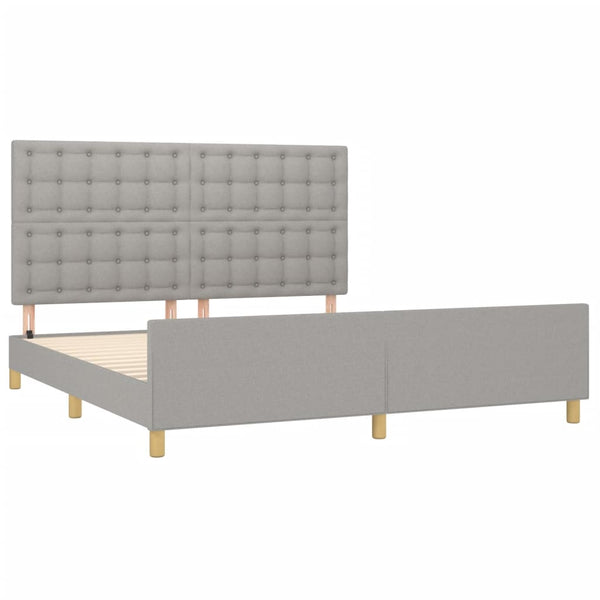 vidaXL Bed Frame without Mattress Light Gray 160x200 cm Fabric