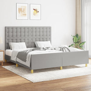 vidaXL Bed Frame without Mattress Light Gray 160x200 cm Fabric