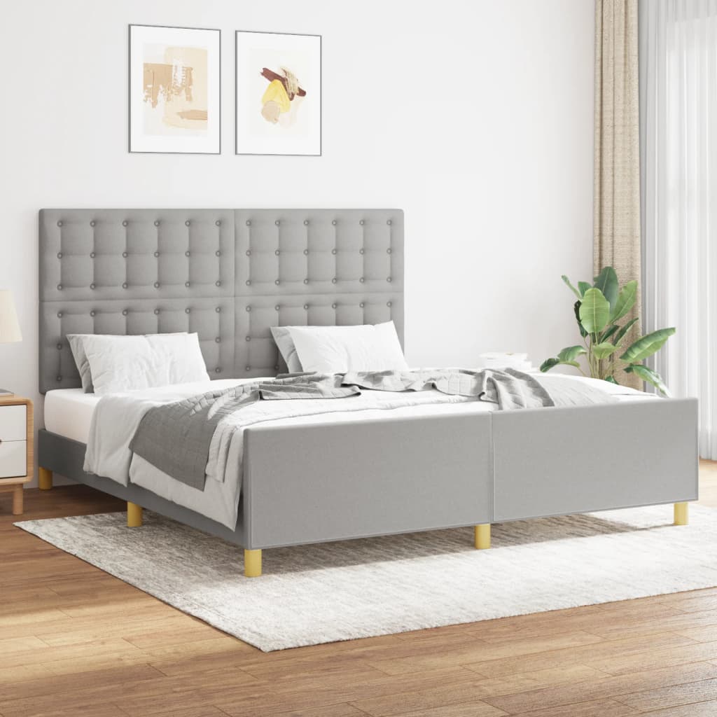 vidaXL Bed Frame without Mattress Light Gray 160x200 cm Fabric
