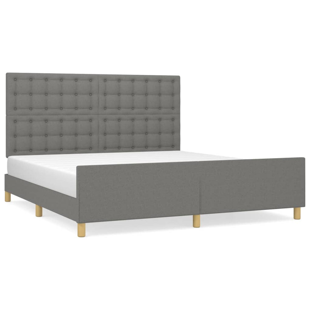 vidaXL Bed Frame without Mattress Dark Grey 160x200 cm Fabric
