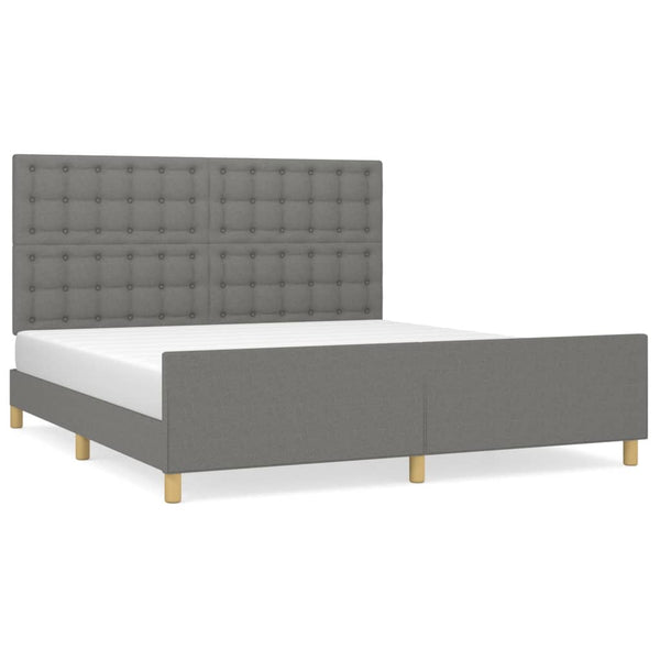 vidaXL Bed Frame without Mattress Dark Grey 160x200 cm Fabric