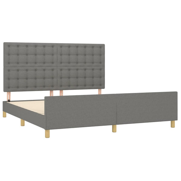 vidaXL Bed Frame without Mattress Dark Grey 160x200 cm Fabric