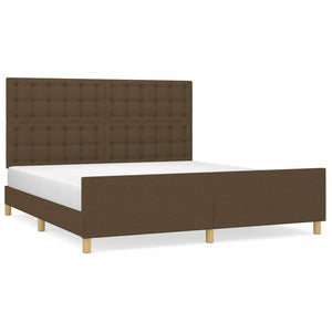 vidaXL Bed Frame without Mattress Dark Brown 160x200 cm Fabric