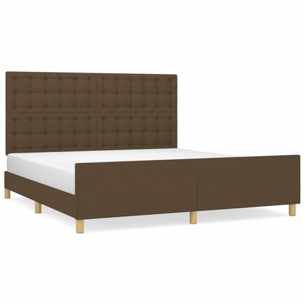 vidaXL Bed Frame without Mattress Dark Brown 160x200 cm Fabric