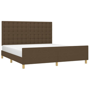 vidaXL Bed Frame without Mattress Dark Brown 160x200 cm Fabric