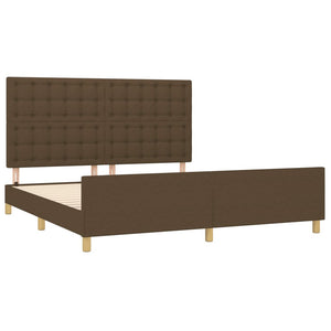 vidaXL Bed Frame without Mattress Dark Brown 160x200 cm Fabric