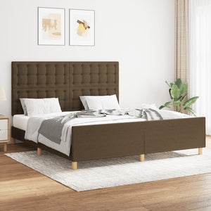 vidaXL Bed Frame without Mattress Dark Brown 160x200 cm Fabric