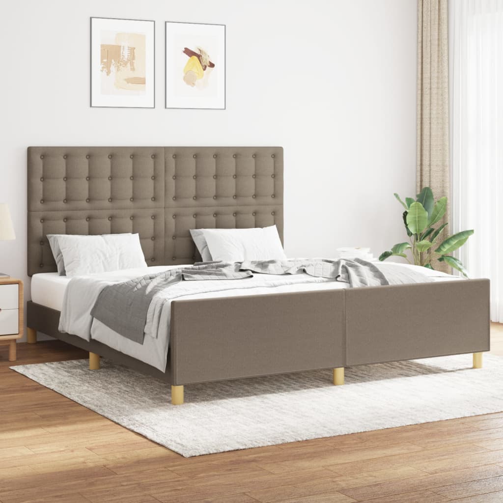 vidaXL Bed Frame without Mattress Taupe 160x200 cm Fabric