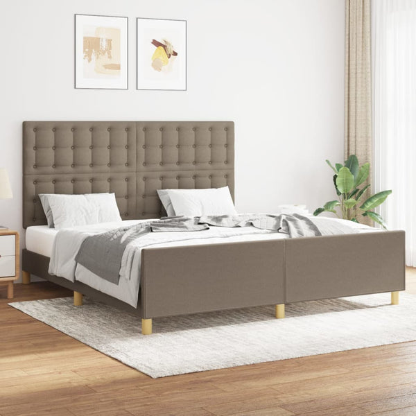 vidaXL Bed Frame without Mattress Taupe 160x200 cm Fabric