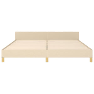 vidaXL Bed Frame without Mattress Cream 160x200 cm Fabric