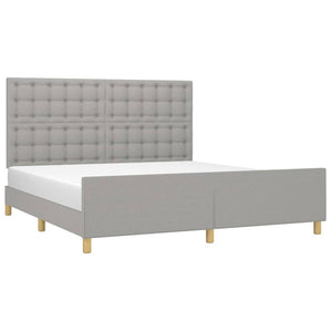 vidaXL Bed Frame with Headboard Light Gray 180x200 cm Fabric