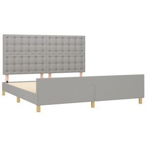 vidaXL Bed Frame with Headboard Light Gray 180x200 cm Fabric