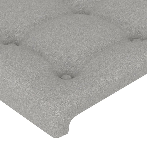 vidaXL Bed Frame with Headboard Light Gray 180x200 cm Fabric