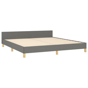 vidaXL Bed Frame with Headboard Dark Grey 180x200 cm Fabric