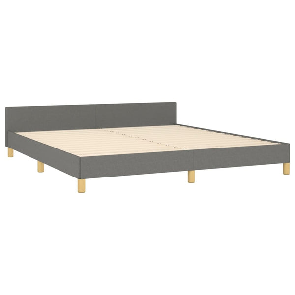 vidaXL Bed Frame with Headboard Dark Grey 180x200 cm Fabric