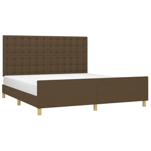 vidaXL Bed Frame with Headboard Dark Brown 180x200 cm Fabric