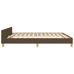 vidaXL Bed Frame with Headboard Dark Brown 180x200 cm Fabric