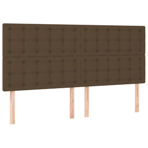 vidaXL Bed Frame with Headboard Dark Brown 180x200 cm Fabric
