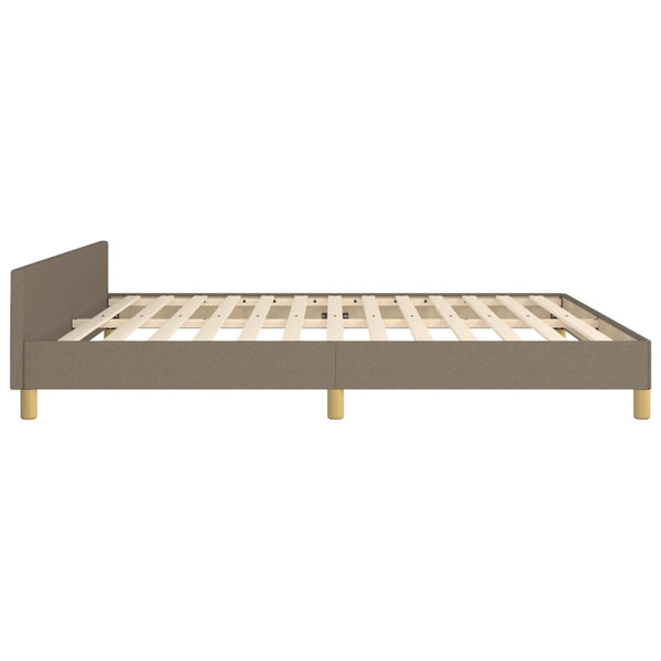vidaXL Bed Frame with Headboard Taupe 180x200 cm Fabric