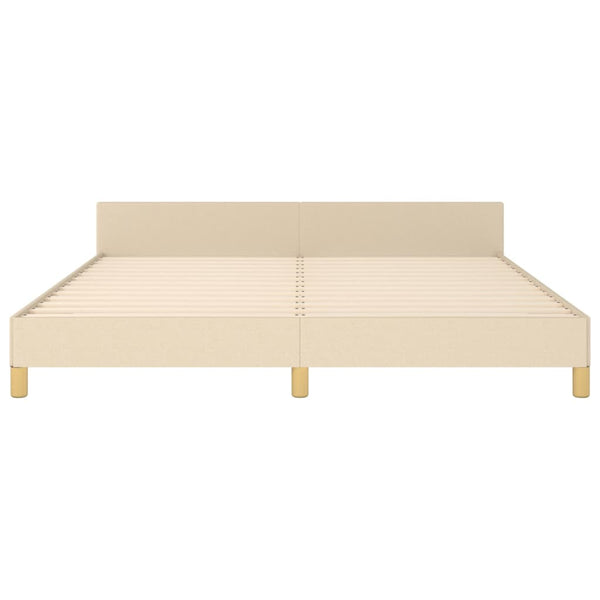 vidaXL Bed Frame with Headboard Cream 180x200 cm Fabric