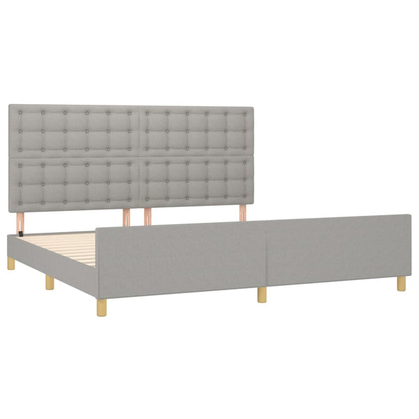 vidaXL Bed Frame without Mattress Light Gray 200x200 cm Fabric