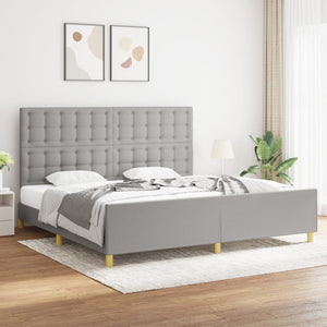 vidaXL Bed Frame without Mattress Light Gray 200x200 cm Fabric