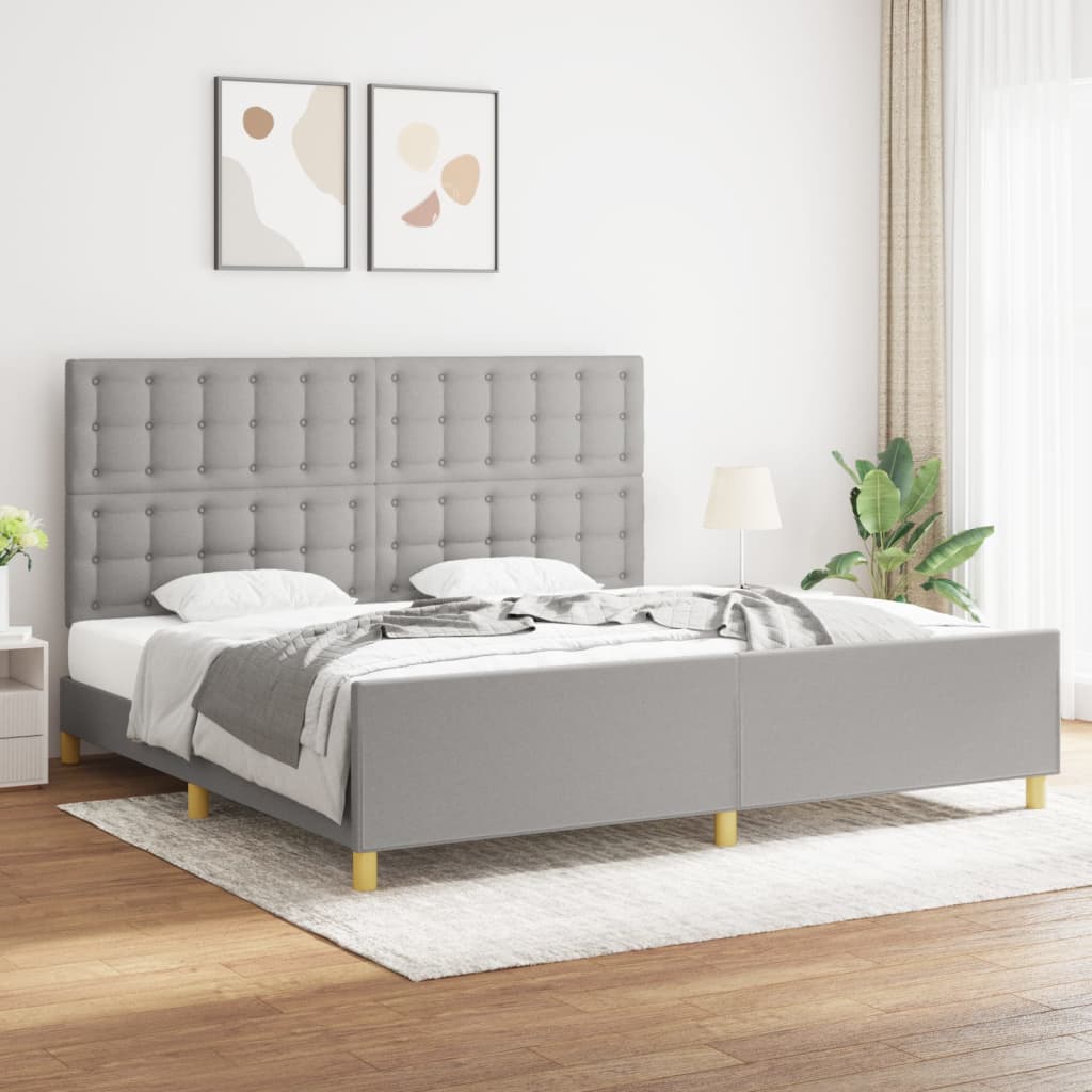 vidaXL Bed Frame without Mattress Light Gray 200x200 cm Fabric