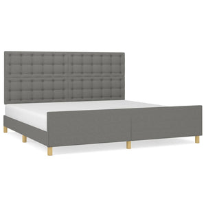 vidaXL Bed Frame without Mattress Dark Gray 200x200 cm Fabric