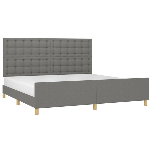 vidaXL Bed Frame without Mattress Dark Gray 200x200 cm Fabric