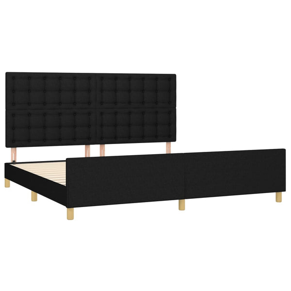 vidaXL Bed Frame without Mattress Black 200x200 cm Fabric