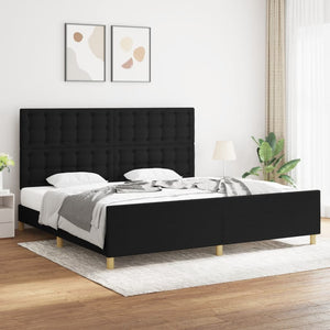 vidaXL Bed Frame without Mattress Black 200x200 cm Fabric