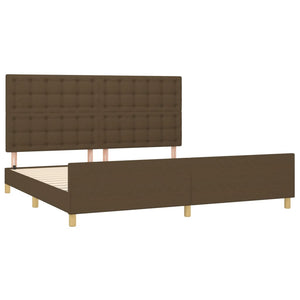 vidaXL Bed Frame without Mattress Dark Brown 200x200 cm Fabric