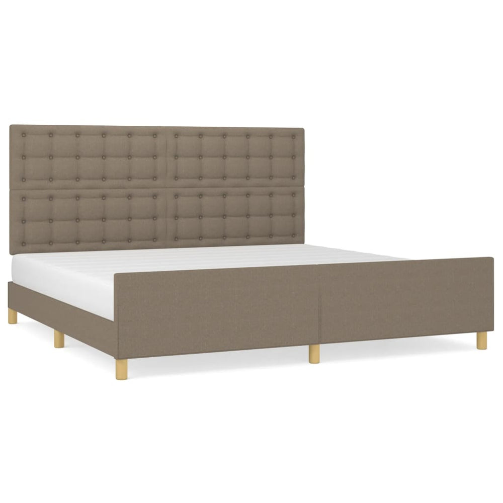 vidaXL Bed Frame without Mattress Taupe 200x200 cm Fabric