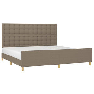 vidaXL Bed Frame without Mattress Taupe 200x200 cm Fabric
