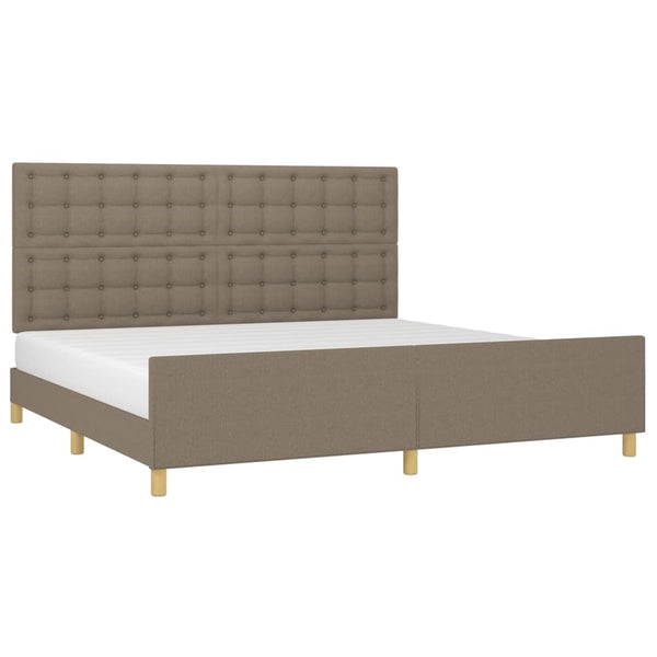 vidaXL Bed Frame without Mattress Taupe 200x200 cm Fabric