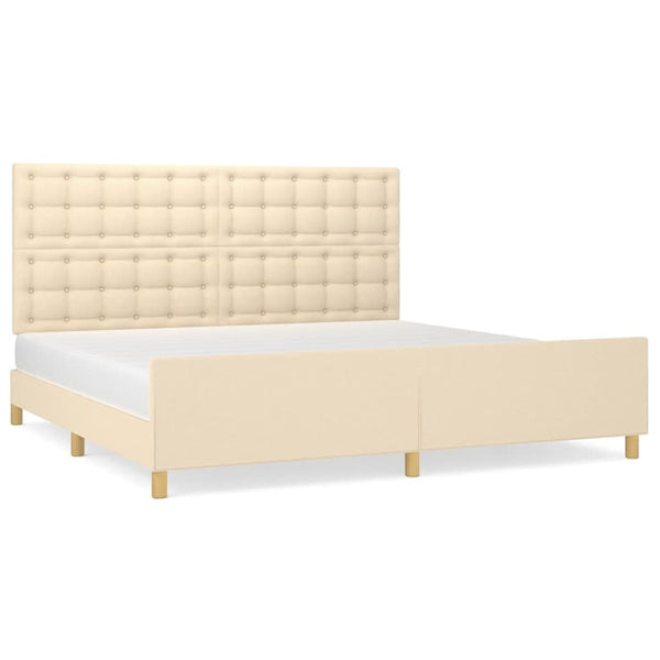 vidaXL Bed Frame Without Mattress Cream 200x200 cm Fabric