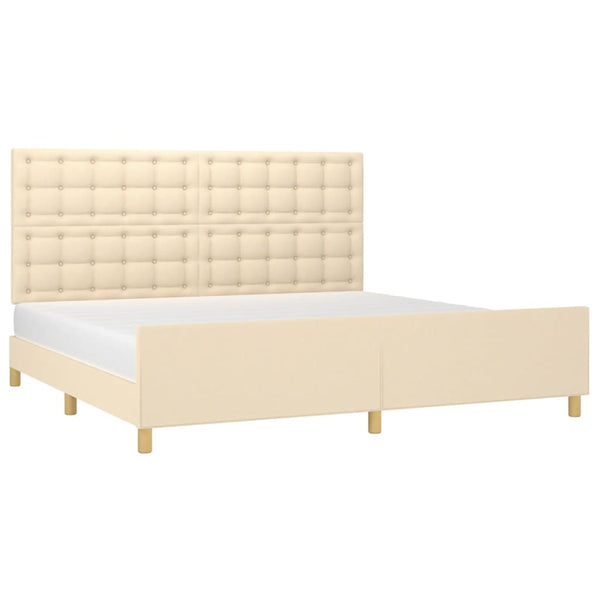 vidaXL Bed Frame Without Mattress Cream 200x200 cm Fabric