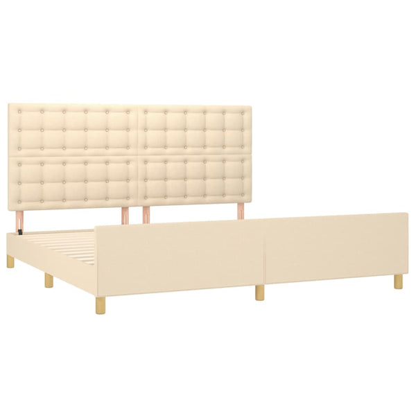 vidaXL Bed Frame Without Mattress Cream 200x200 cm Fabric