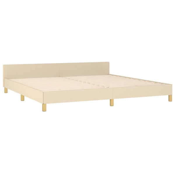 vidaXL Bed Frame Without Mattress Cream 200x200 cm Fabric