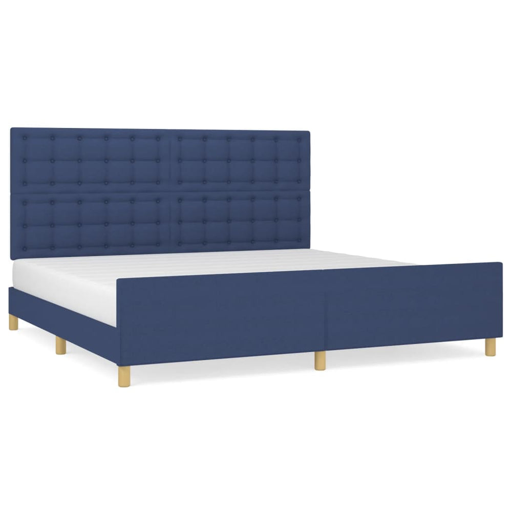 vidaXL Bed Frame without Mattress Blue 200x200 cm Fabric