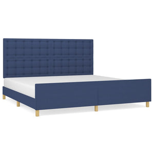vidaXL Bed Frame without Mattress Blue 200x200 cm Fabric