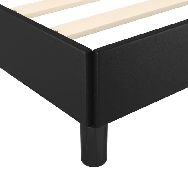 vidaXL Bed Frame with Headboard Black 80x200 cm Faux Leather